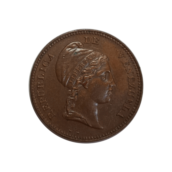 1843 Moneda Venezuela 1/2 Centavo AU
