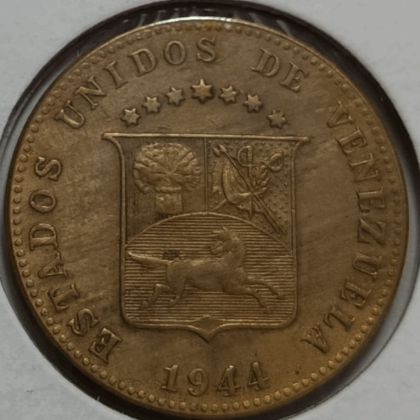 1944 Moneda Venezuela 12½ Centavo AU - Imagen 2