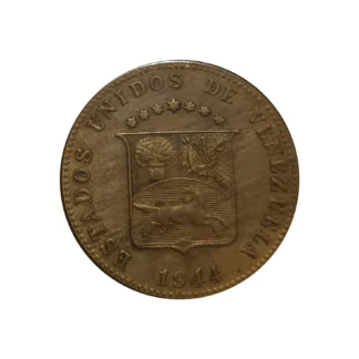 Moneda 1944 Venezuela 12½ Centavo AU