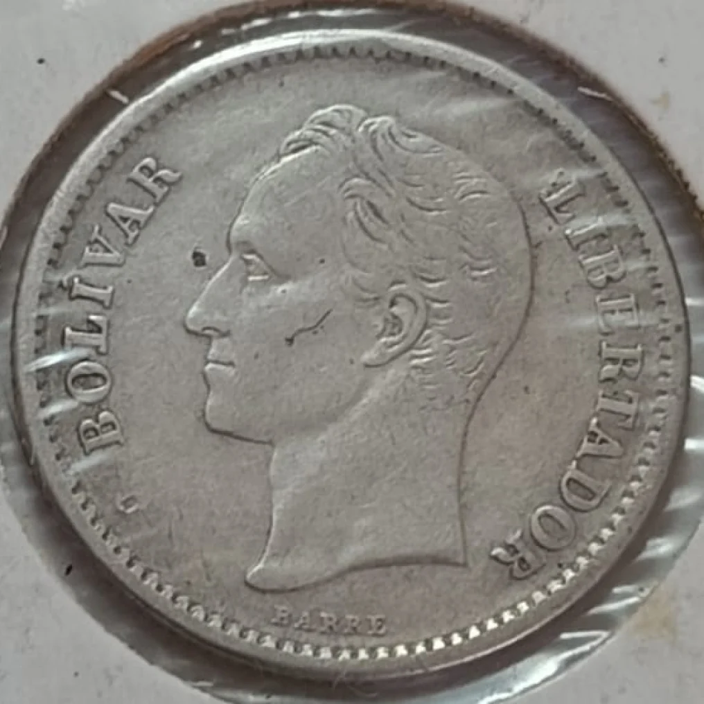 Moneda 1919 Venezuela 25 Centavos Plata XF - Imagen 2