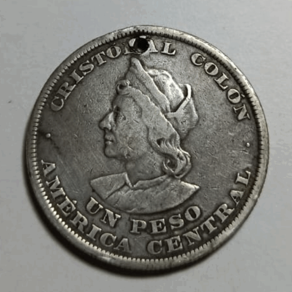 1893 Moneda El Salvador 1 Peso Plata XF - Imagen 3