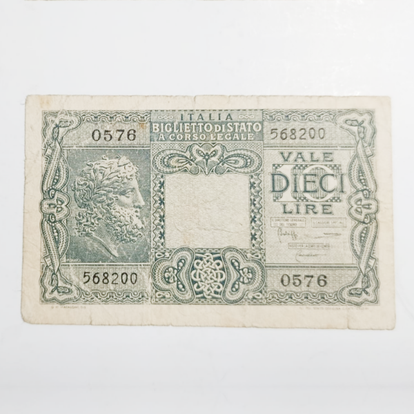Billete 1953 Italia 10 Liras Serial 0576