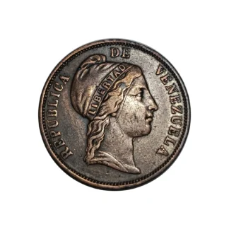 Moneda 1852 Venezuela 1 Centavo Monaguero VF