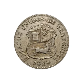 Moneda 1929 Venezuela 5 Centavo VF
