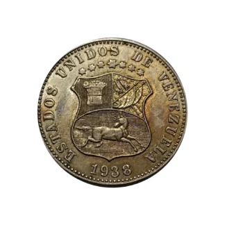 Moneda 1938 Venezuela 12 ½ Centavo AU