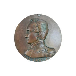 Placa 1957 Bronce Circular Emblema Bolívar — Imeca