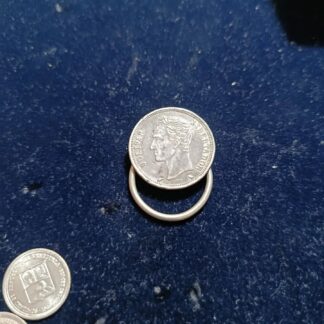 Anillo de Plata con Moneda Bolívar