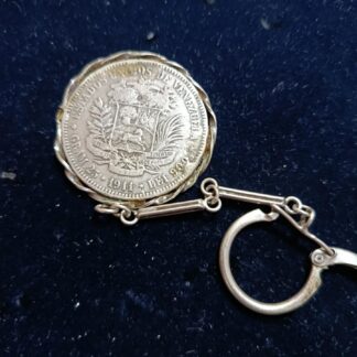 Llavero Moneda 1911 Venezuela 5 Bolívares Plata