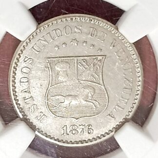 Moneda 1876 Venezuela 1 Centavo NGC MS 60