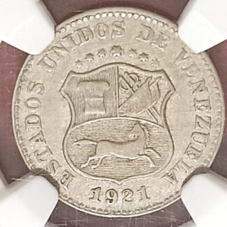 Moneda 1921 Venezuela 5 Céntimos NGC XF 45
