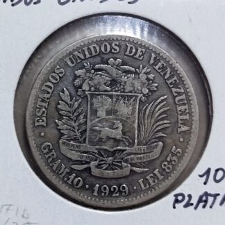 Moneda 1929 Venezuela 2 Bolívares Plata — reverso