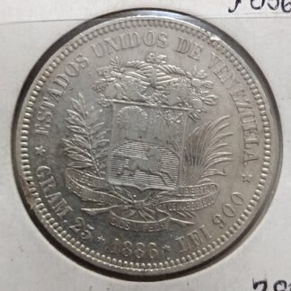Moneda 1936 Venezuela 5 Bolívares Plata — reverso
