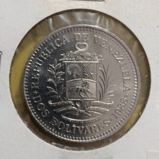 Moneda 1988 Venezuela 2 Bolívares Níquel — reverso